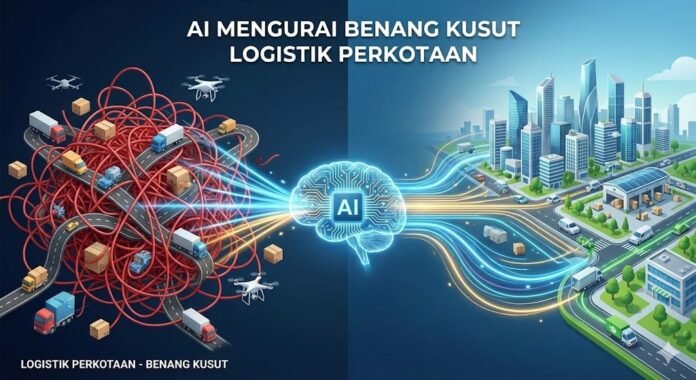 Ilustrasi AI mengurai alur distribusi di perkotaan
