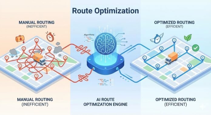 Ilustrasi bagaimana Ai dapat membantu optimasi pencarian rute
