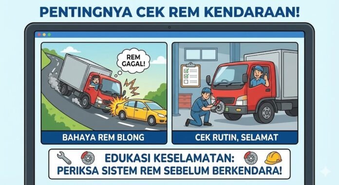 Ilustrasi pentingnya pemeriksaan rem sebelum berkendara